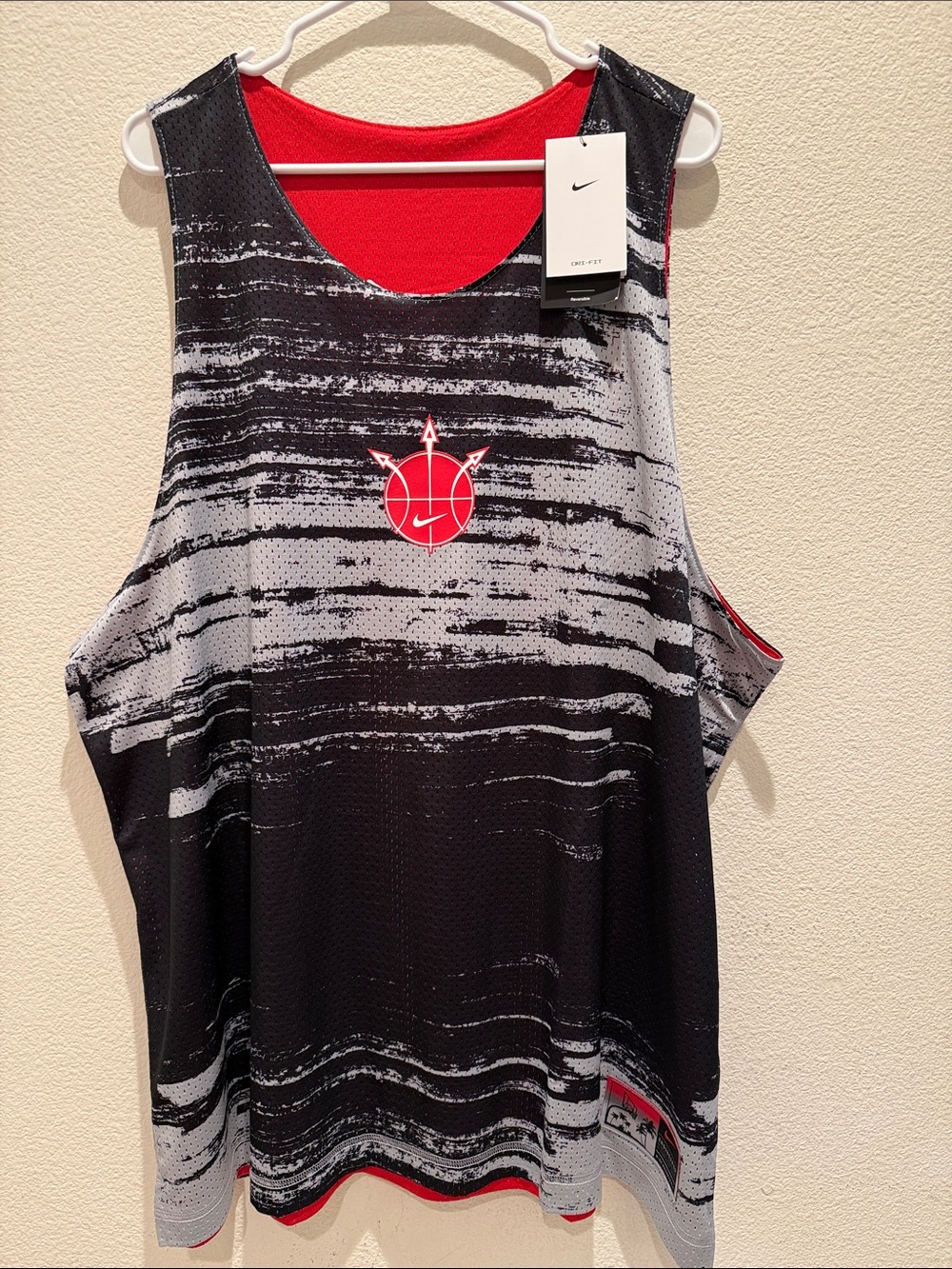 Nike Black, Gray & Red Basketball Practice Tank